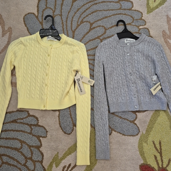 No Boundaries Sweaters - NEW Lot Of 2 No Boundaries Cable Knit Front Button Cardigans, XS Or Small